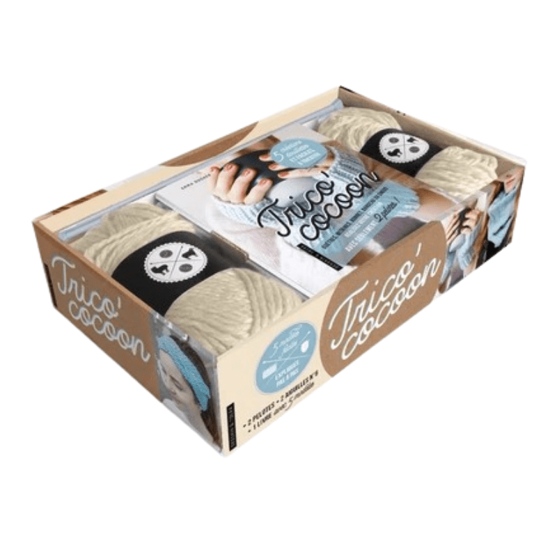 Coffret Trico' cocoon - Avec 2 pelottes, 2 aiguilles à tricoter